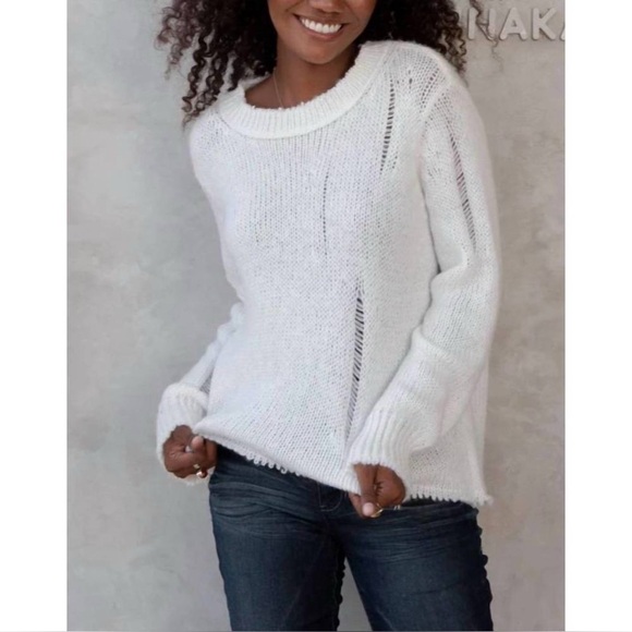 Wooden Ships Distressed Crew‎ in Pure Snow Size S/M - Picture 2 of 14